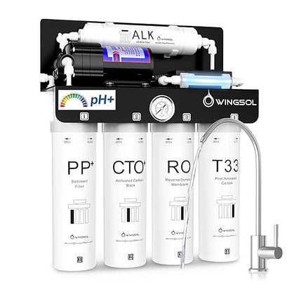 WINGSOL Reverse Osmosis Water Filter, Mineral Alkaline UV Space-Saving Tankless by WINGSOL