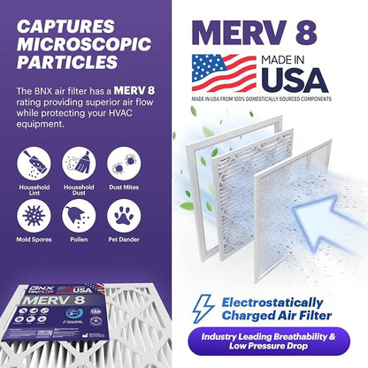 BNX TruFilter 16x25x1 Air Filter MERV 8 - Image 3