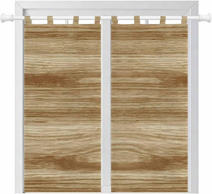 Light Brown Wood Grain Bedroom Curtains 72 Inch Length, Window Curtains Tab Top by Unknown