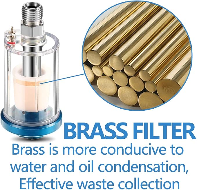 2 Pcs Mini in-Line Air Filter Water Oil Separator - Image 2