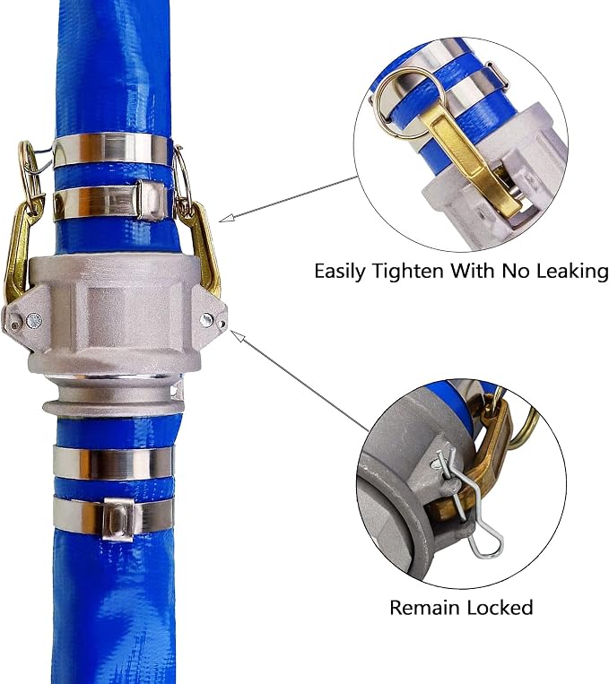 DAVCO 2" ID × 100 ft Pool Backwash Hose, Heavy Duty Reinforced Blue PVC Lay - Image 5