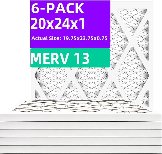 20x24x1 MERV 13 Pleated Air Filter MPR 1900 & FPR 10, Furnace Air Filters by Qingzhug