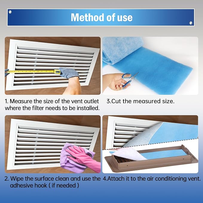 Air Vent Filter, 2 Pack 12"X100" Cut to Size MERV 8 Triple Air Filter Material - Image 6