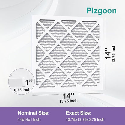 14x14x1 Air Filter MERV 11 MPR 1000 Pleated AC Furnace Filters - Image 2