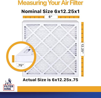 Filter King 6x12.25x1 Air Filter | 4-PACK | MERV 13 HVAC Pleated A/C Furnace - Image 2