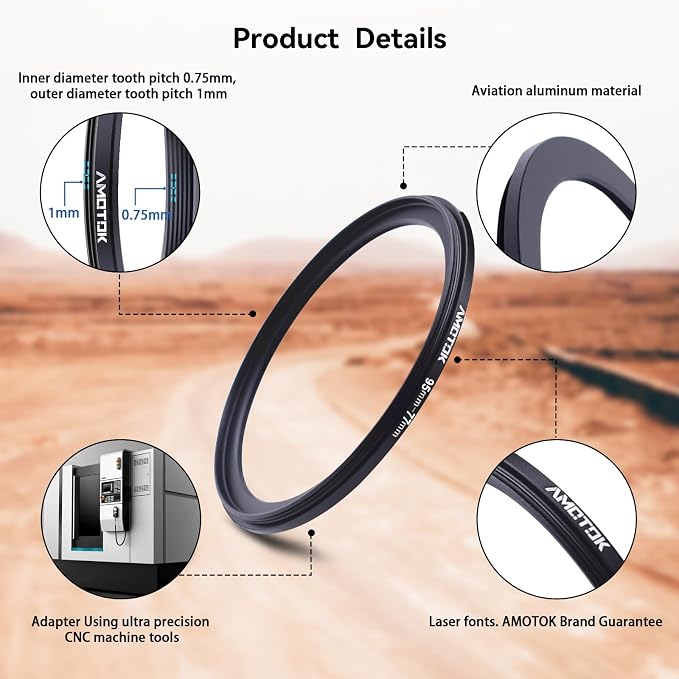95mm Lens to 77mm Camera Lens Adapter, 95mm to 77mm Filter Step-Down Ring - Image 3
