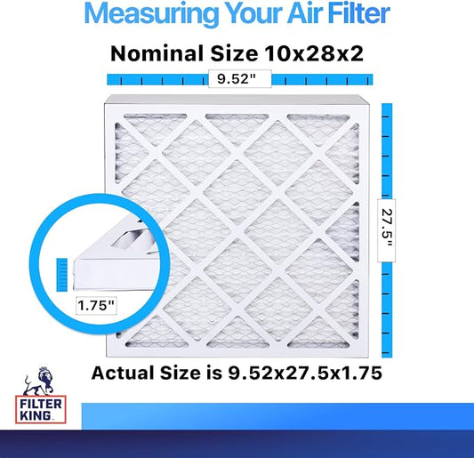 Filter King 10x28x2 Air Filter | 6-PACK | MERV 8 HVAC Pleated A/C Furnace - Image 2
