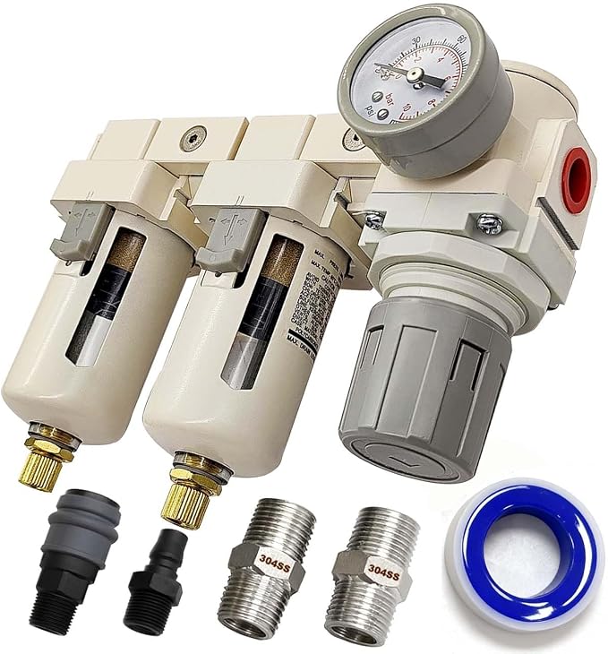 YSIL 1/2" NPT Air Filter Dryer Double Air Filters Compressor Water Separator by YSIL