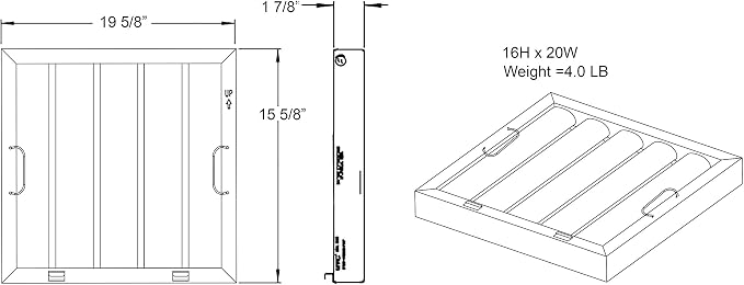 Captive Aire Systems Stainless Steel Restaurant Hood Filter 16" High x 20" Wide - Image 4