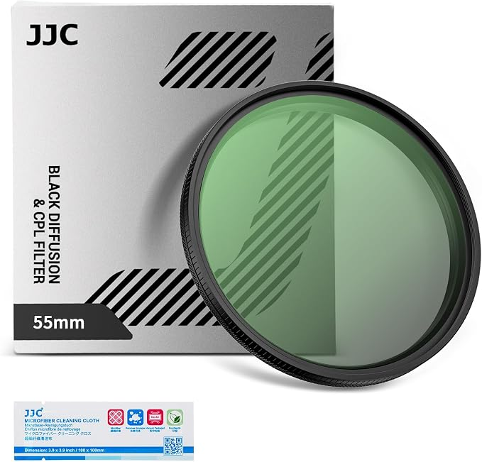 55mm Black Diffusion 1/4 & Reflectivity CPL 2 in-1 Filter by JJC