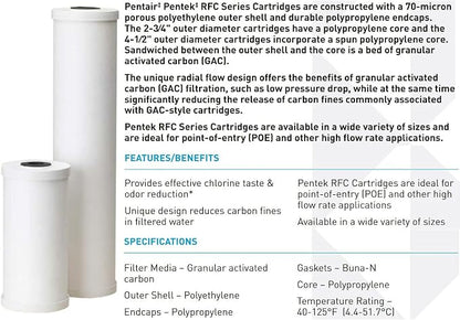 Pentair Pentek RFC-20BB Big Blue Carbon Water Filter, Whole House Heavy Duty - Image 4