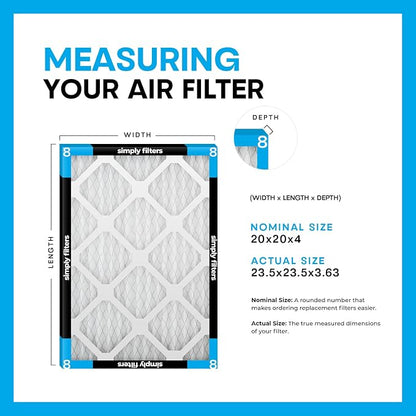 Simply 24x24x4 Air Filter, MERV 8, 6 Pack, Furnace Air Filter - Image 2