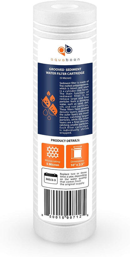 Aquaboon 5 Micron 10 x 2.5 Grooved Sediment Water Filter Replacement - Image 7
