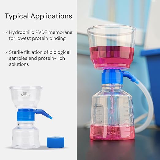 Pack of 9 Diposable Vacuum Filter Units 500mL 0.2μm PVDF Hydrophilic Membrane - Image 4