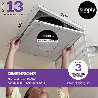 Simply 16x16x1 Air Filter, MERV 13, 6 Pack, - Image 3