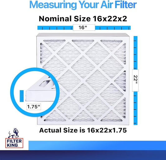 Filter King 16x22x2 Air Filter | 6-PACK | MERV 8 HVAC Pleated A/C Furnace - Image 2