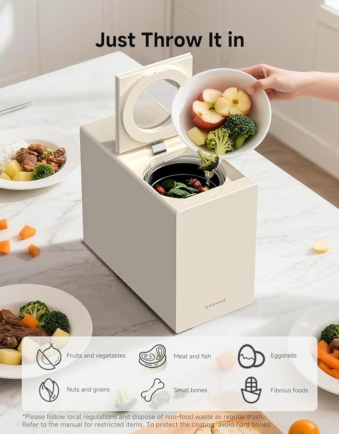 Dreame Electric Composter for Kitchen, Smart Control High-Temp Auto-Cleaning - Image 6