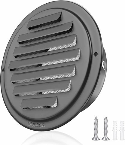 6inch 304 Stainless Steel Air Vents, Louvered Grille Cover Vent Hood Flat by puunkeey