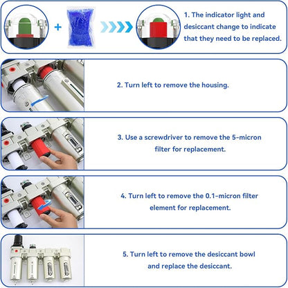 1/2" NPT Industrial Grade 4 Stage Air-Dryer-for-Compressor, - Image 7
