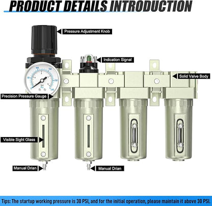 4 Stage Heavy Duty Industrial Grade 3/4" NPT Air Drying System - Image 4