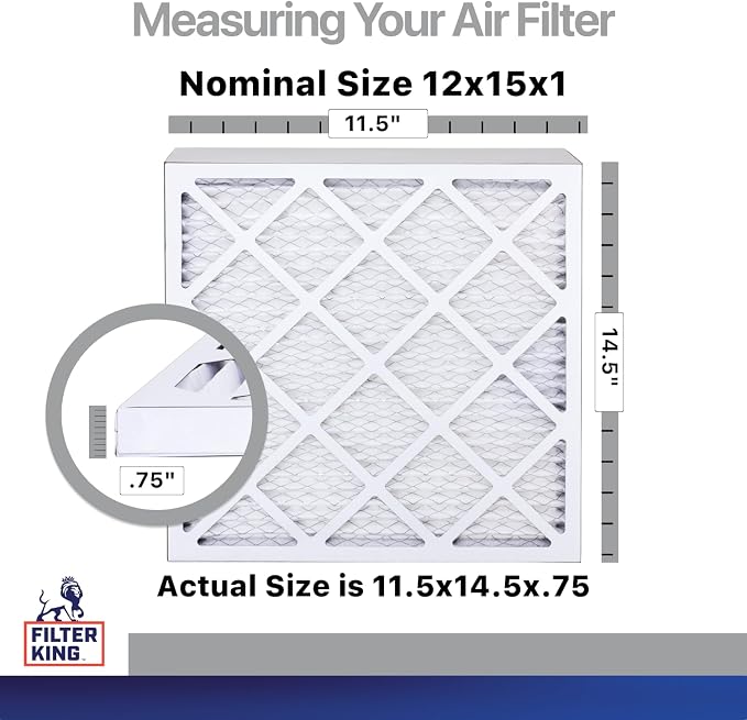 Filter King 12x15x1 Air Filter | 4-PACK | Carbon MERV 8 HVAC Pleated A/C - Image 2