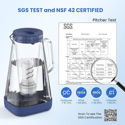 GLACIER FRESH 10 Cup Purela Glass Water Pitcher - Image 2