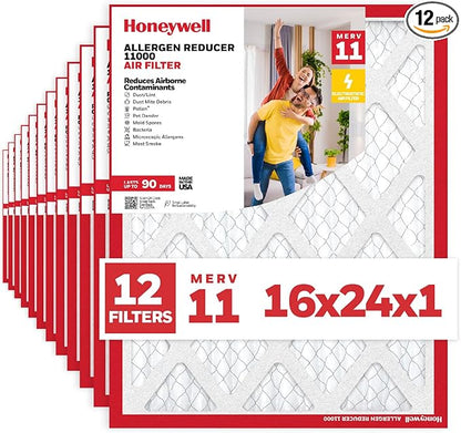 Honeywell 16x24x1 MERV 11 Allergen Reducer 11000 Electrostatic Pleated HVAC AC by HoneywellAirComfort