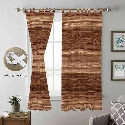Brown Western Living Room Curtains 84 Inch Length, Window Curtains Tab Top - Image 5
