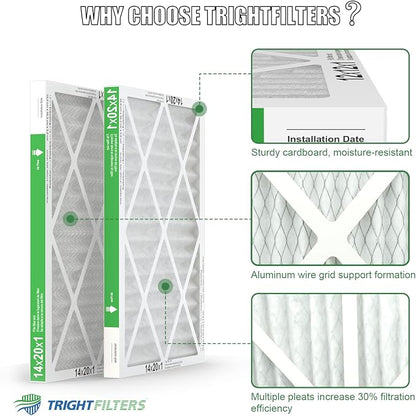 14x20x1 Air Filter 4 Pack, MERV 8 Pleated Dust Defense Air Filters Replacement - Image 4