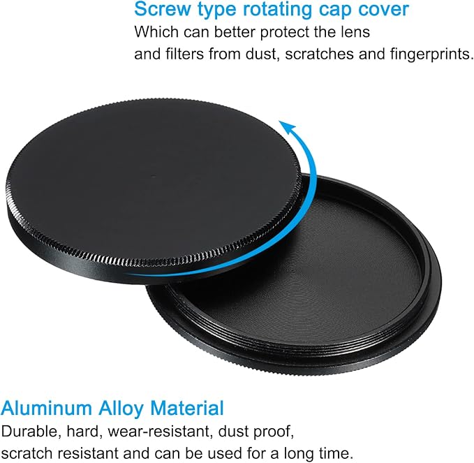PATIKIL 40.5mm Lens Cap, 2 Pack Camera Lens Cap Cover Universal Front Metal - Image 4