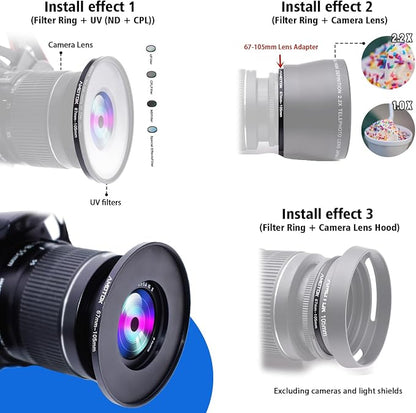 67mm Lens to 105mm Camera Lens Adapter, 67mm-105mm Filter Step up Rings - Image 5