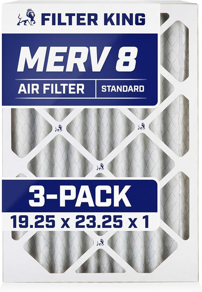 Filter King 19.25x23.25x1 Air Filter | 3-PACK | MERV 8 HVAC Pleated A/C Furnace by FilterKing