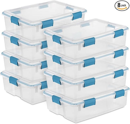 Sterilite 8-Pack Gasket Box, Weather-Resistant Storage Bins by Sterilite
