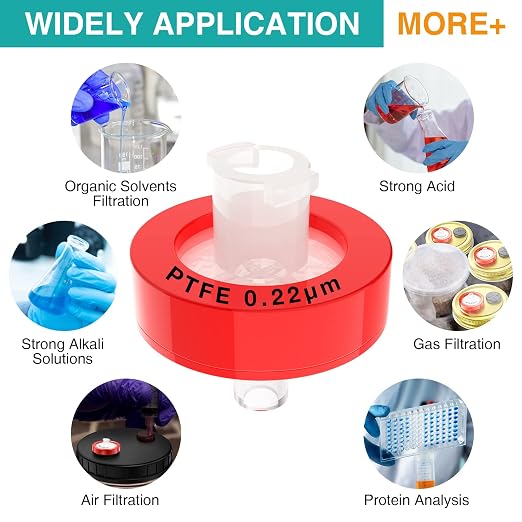 SimPure Syringe Filter PTFE 500 PCS Hydrophobic Membrane, 25mm Disc Diameter - Image 7