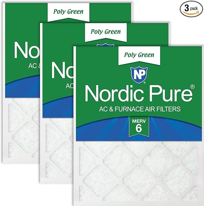 Nordic Pure 14x25x1 Poly Green MERV 6 AC Furnace Air Filters – Reduces Dust by NordicPure
