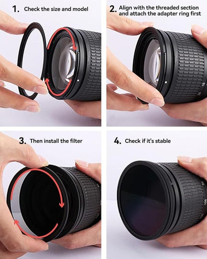 77-95mm Metal Step-Up/Down Ring Adapter Compatible - Image 6