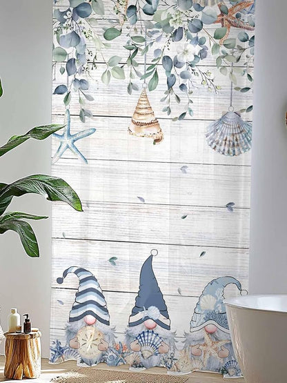 Sheer Curtains 108 Inches Long, Coastal Eucalyptus Leaf Semi Sheer Curtains - Image 4