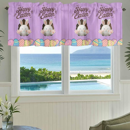 Purple Easter Curtain Valances for Windows, Kitchen Valance Window Treatment - Image 3