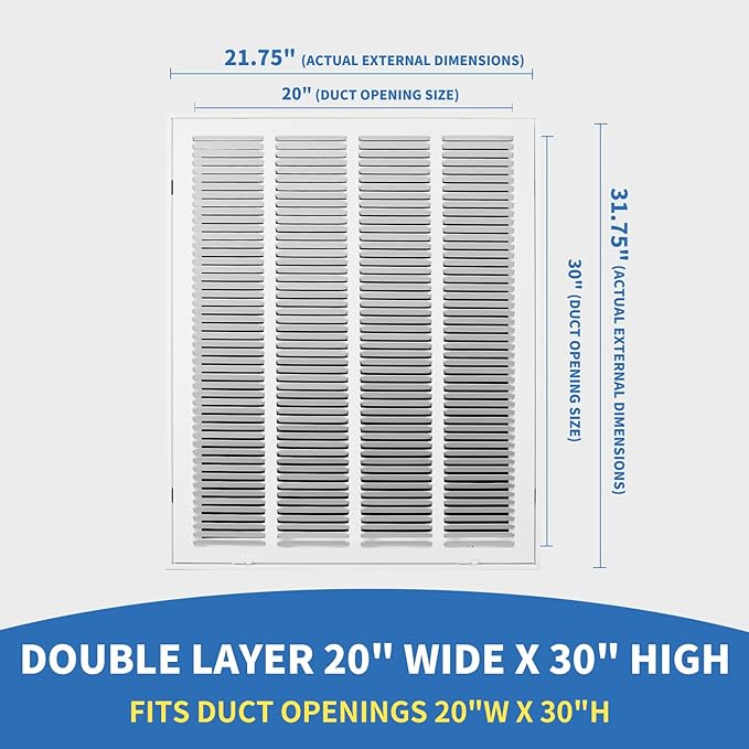 20x30 Return Air Grille, Return Air Vent Cover - Image 2
