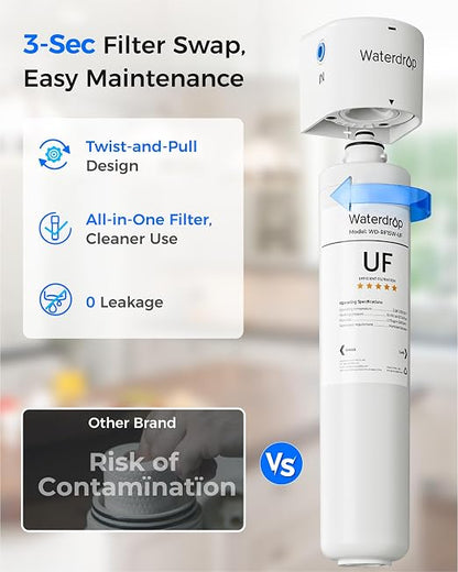 Waterdrop 15UAW-UF 0.01 μm Ultra Filtration Under Sink Water Filter System - Image 8