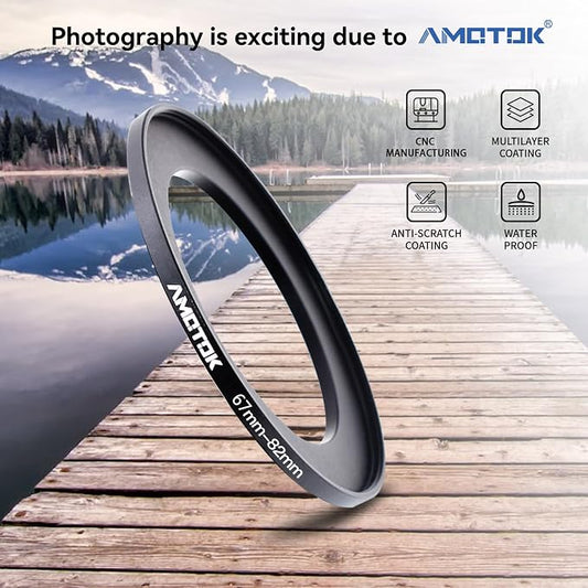 67mm Lens to 82mm Camera Lens Adapter, 67mm to 82mm Filter Step-up Ring Adapter - Image 2