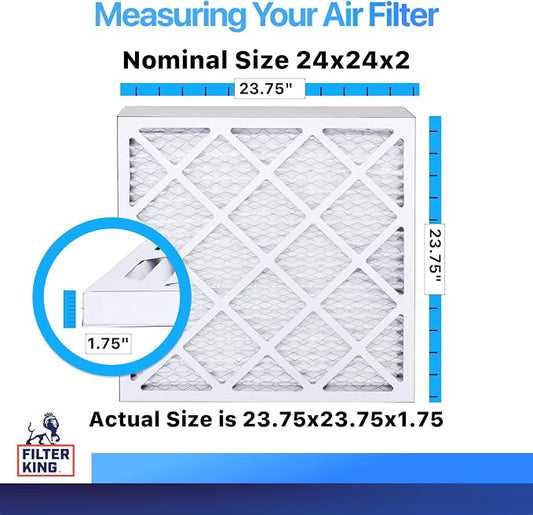 Filter King 24x24x2 Air Filter | 6-PACK | MERV 8 HVAC Pleated A/C Furnace - Image 2
