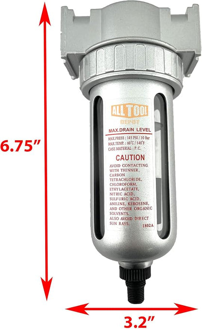1/4" NPT MID FLOW Particulate Filter/Water Trap - Image 2