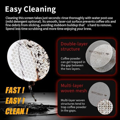 watchget 51mm Espresso Puck Screen Reusable Mesh Coffee Filter 0.8mm Thickness - Image 8