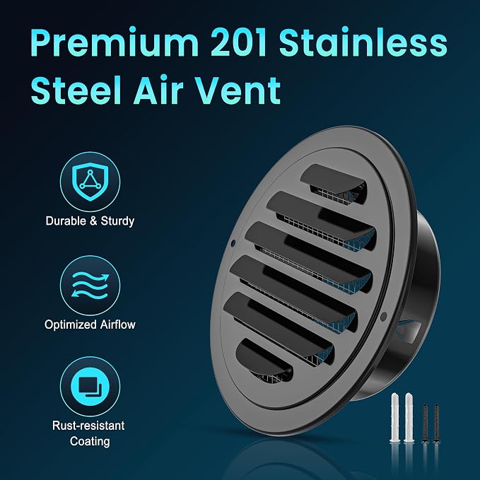 HG Power Stainless Steel Soffit Vents 4 Inch, Louver Soffit Exhaust Vent - Image 5