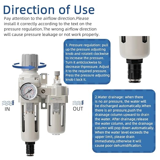 3/8" NPT Auto-Draining Air Filter Regulator Combo - Image 4