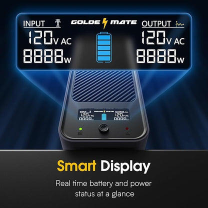 GOLDENMATE 1000VA/800W Lithium UPS Battery Backup and Surge Protector, Sinewave - Image 7