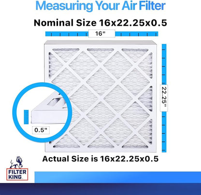 Filter King 16x22.25x0.5 Air Filter | 4-PACK | MERV 8 HVAC Pleated A/C Furnace - Image 2