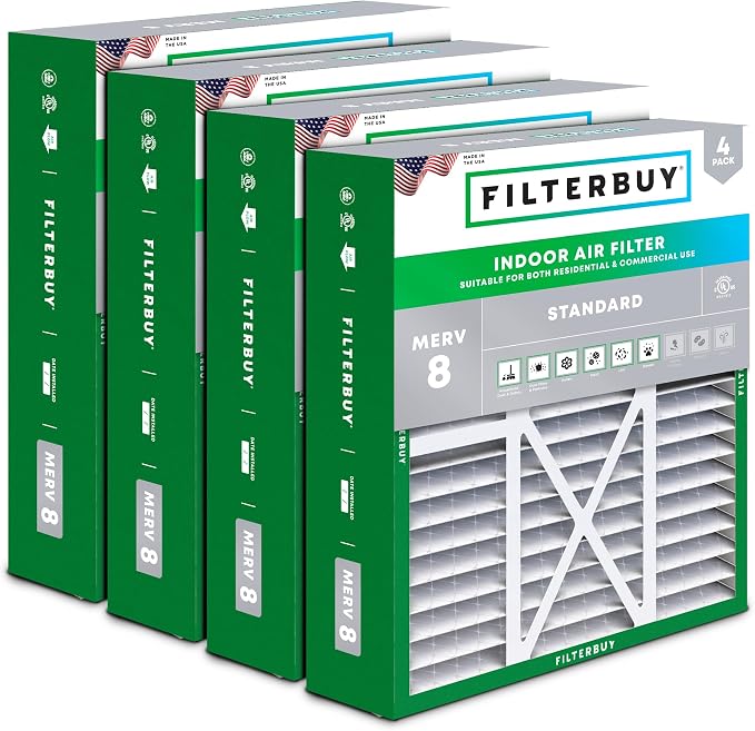 Filterbuy 22x24x5 Air Filter MERV 8 Essential Dust & Allergy Defense, by Filterbuy