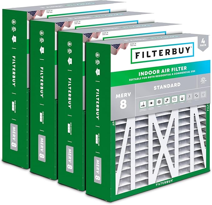 Filterbuy 17.5x21x5 Air Filter MERV 8 Essential Dust & Allergy Defense by Filterbuy